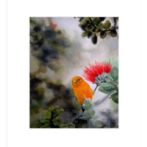 "ʻĀlani" – Volcano, 2023 - Paper Gliclée print 8" x 10" with 12" x 14" white matting